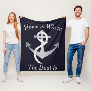 Home Is Where the Boat Is Nautical Blanket