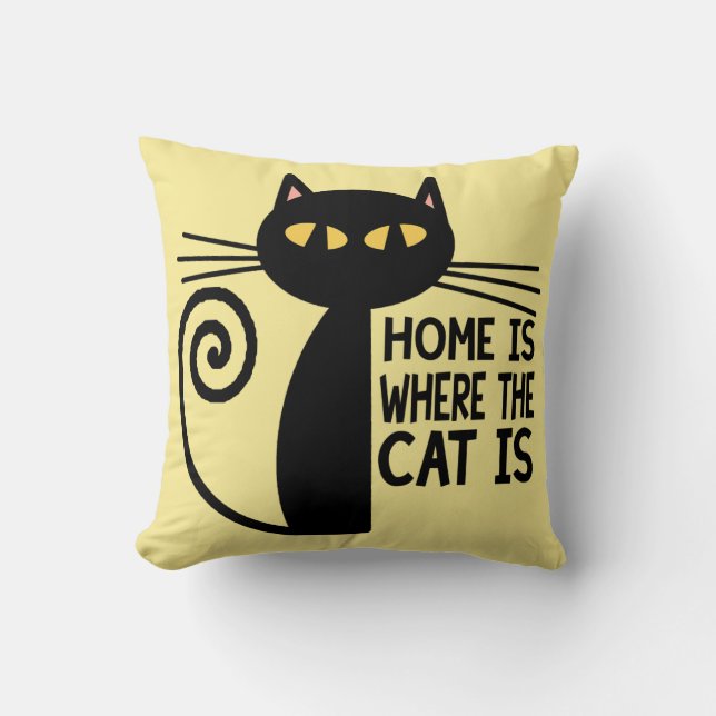 Home Is Where The Cat Is (beige) Cushion (Front)