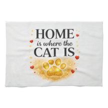 Home is Where the Cat is Kitchen Towel 16X24