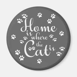 Home is where the Cat is little Paws Magnet