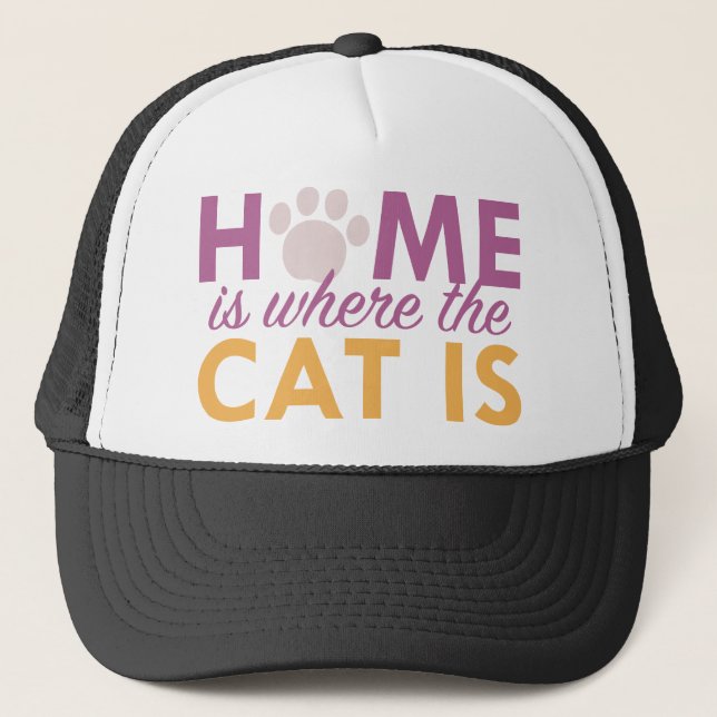 Home Is Where The Cat Is Trucker Hat (Front)