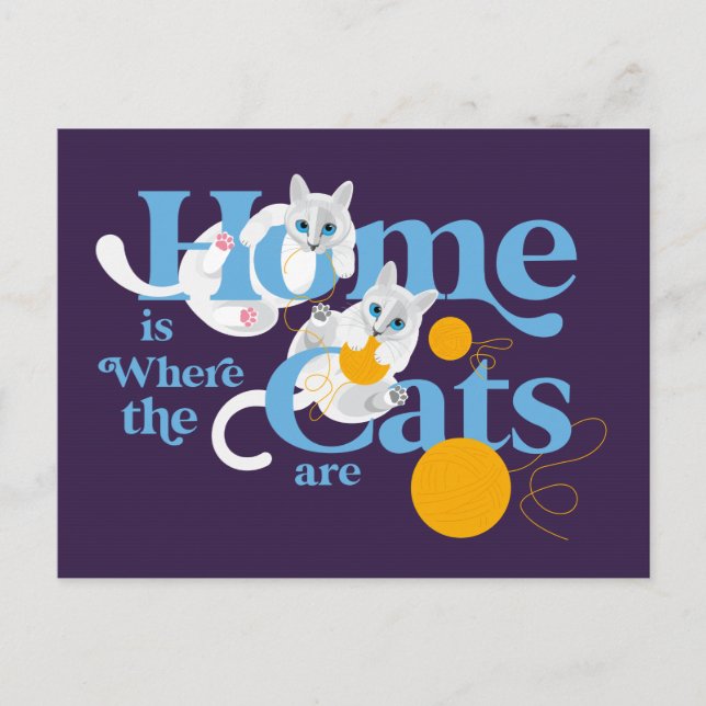 Home is where the cats are Postcard (Front)