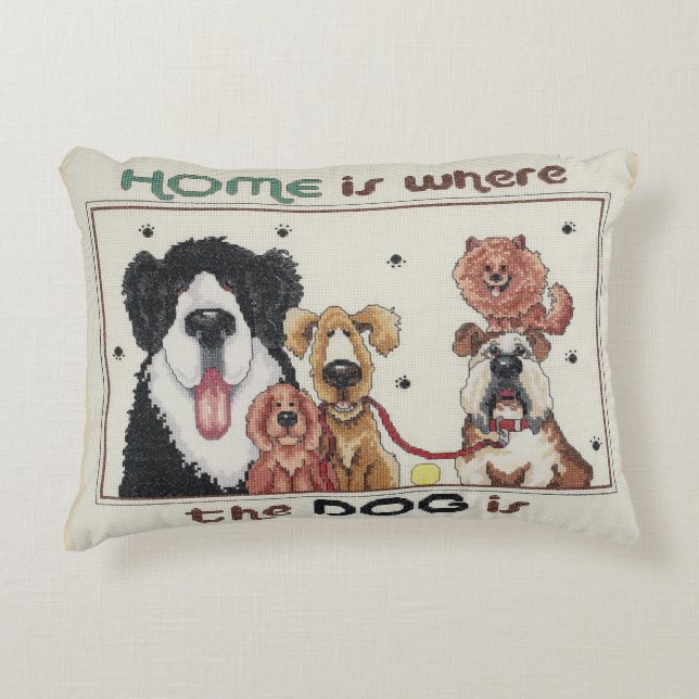 Home is where the dog is pillow (Front)
