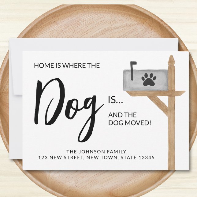 Home is Where The Dog Is We've Moved Dog Moving Announcement (Creator Uploaded)