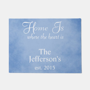 Home is where the heart is Blue Doormat