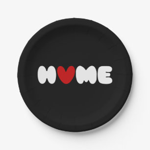 Home Is Where The Heart Is Bumper Sticker Paper Plate
