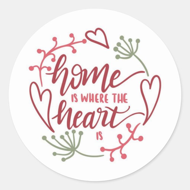 Home Is Where The Heart Is Classic Round Sticker (Front)