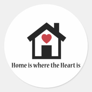 Home is where the heart is classic round sticker
