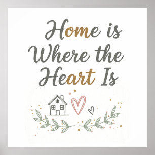 Home Is Where the Heart Is – Cosy Wall Art Quote