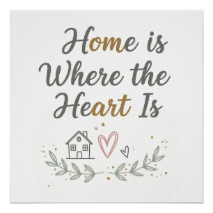 Home Is Where the Heart Is – Cosy Wall Art Quote