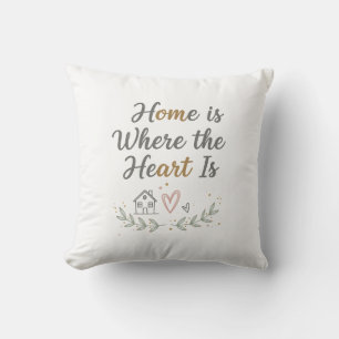 Home Is Where the Heart Is – Cosy Wall Art Quote Cushion