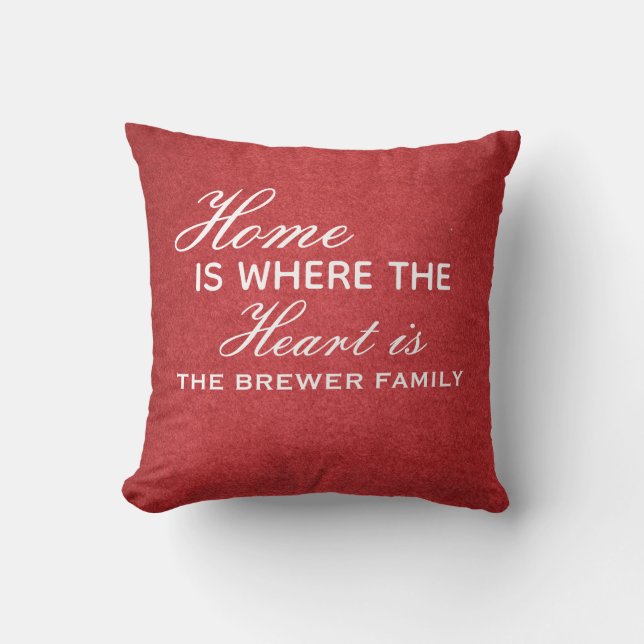 Home Is Where The Heart Is Personalised Pillow (Front)