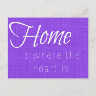 Home Is Where the Heart Is Purple Postcard