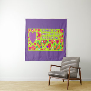 Home is where the heart is purple tapestry