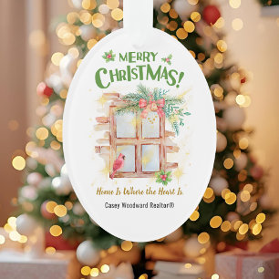 Home Is Where the Heart Is Real Estate Thank You Ornament