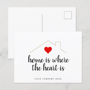 Home is Where the Heart is Realty Marketing Postcard