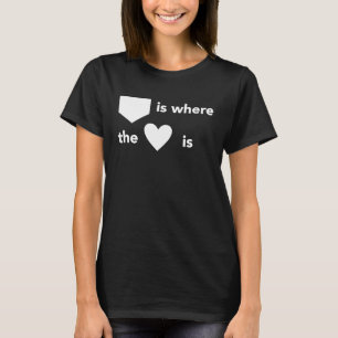 Home Is Where The Heart Is Valentines Day Baseball T-Shirt