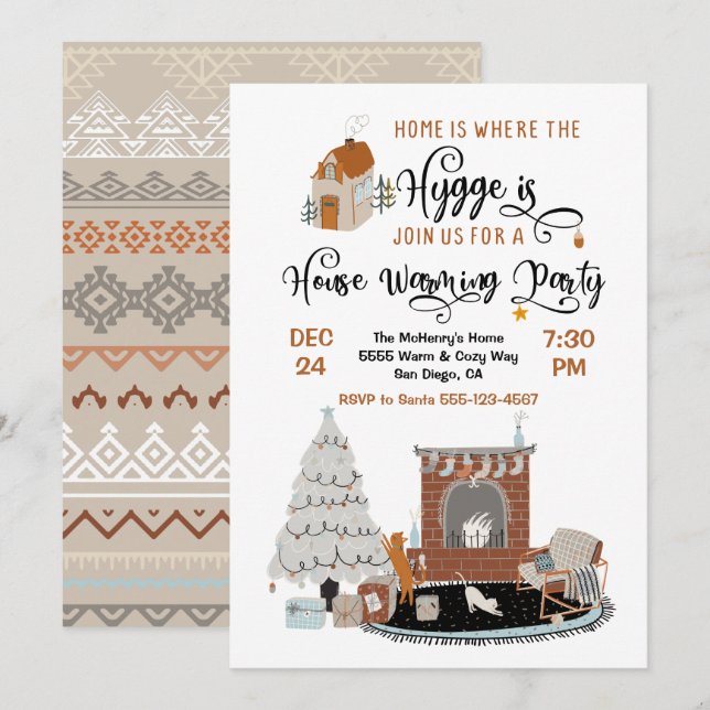 Home is Where the Hygge is House Warming Party Invitation (Front/Back)