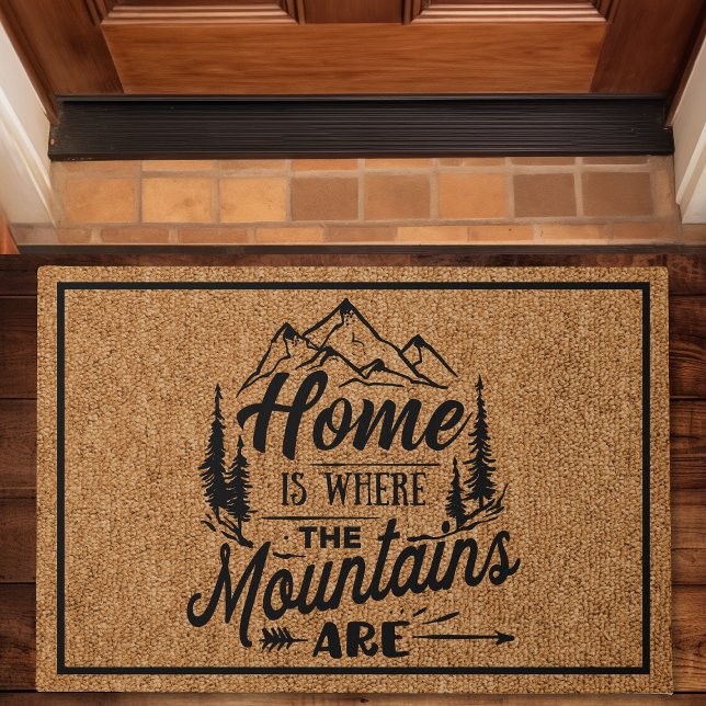 Home Is Where The Mountains Are Rustic Family Doormat (Creator Uploaded)