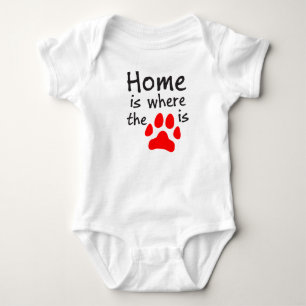 Home is where the paw print is Baby Bodysuit