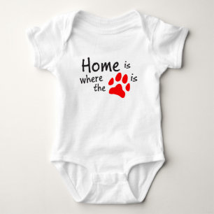 Home is where the paw print is Baby Suit Bodysuit