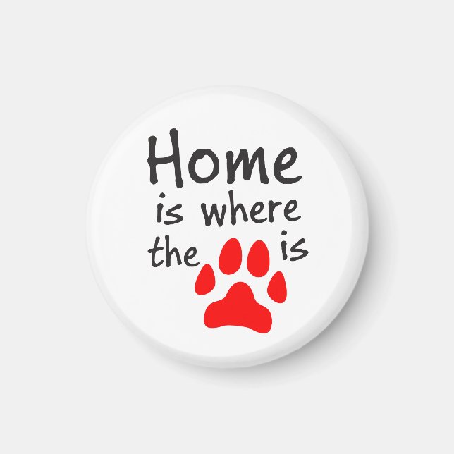 Home is where the paw print is Fridge Magnet (Front)