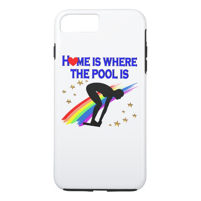 HOME IS WHERE THE POOL IS FOR THIS SWIMMER Case-Mate iPhone CASE (Back)