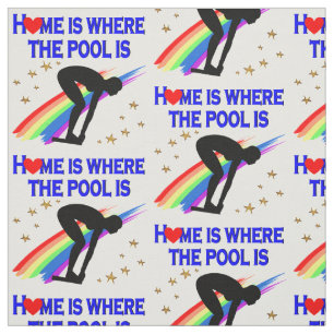 HOME IS WHERE THE POOL IS FOR THIS SWIMMER FABRIC