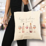 Home Is Where The Wine Is Tote Bag<br><div class="desc">This charming and humourous tote bag is perfect for wine lovers who appreciate a good laugh. Featuring the playful saying "Home is Where the Wine Is" on both sides, this tote bag is designed with stylish script typography and a watercolor design of a wine bottle and glasses. You can personalise...</div>