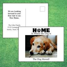 Home is Where to Dog is Moving Announcement 