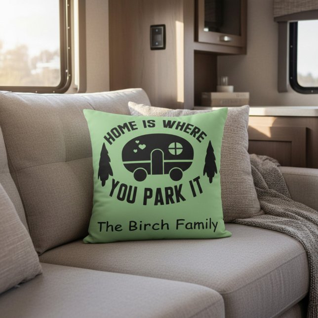 Home Is Where You Park It Camping Family Name Cushion (Creator Uploaded)