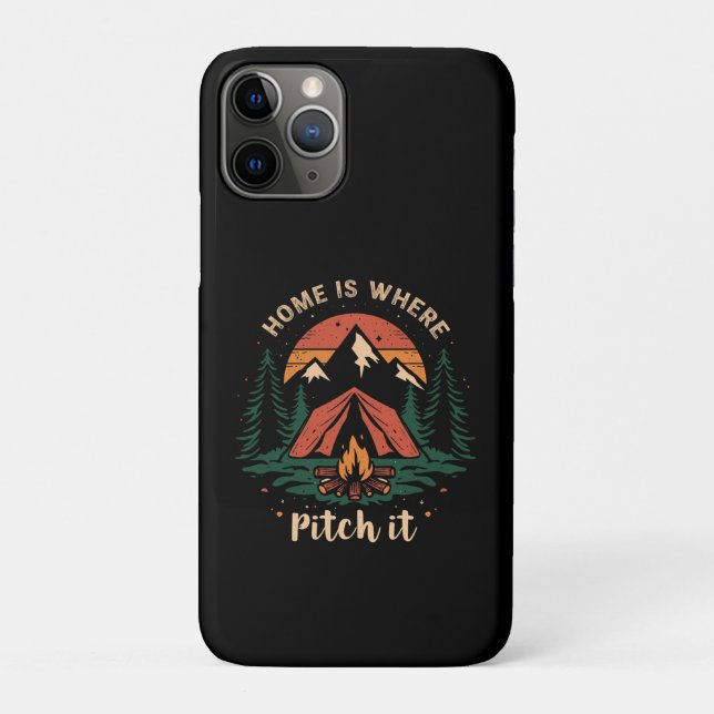 home is where you pitch it shirt, camping t-shirt Case-Mate iPhone case (Back)