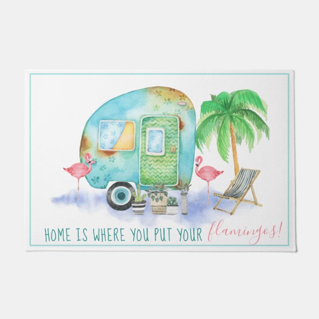 Home Is Where You Put Your Flamingos | Welcome Mat (Front)
