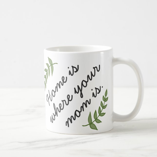 Home is where your mum is mother's day gift modern coffee mug (Right)