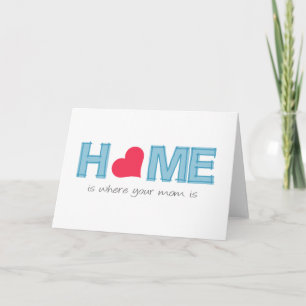 Home is where your mum is thank you card