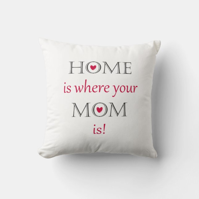 Home Is Where Your Mum Is Throw Pillow (Front)