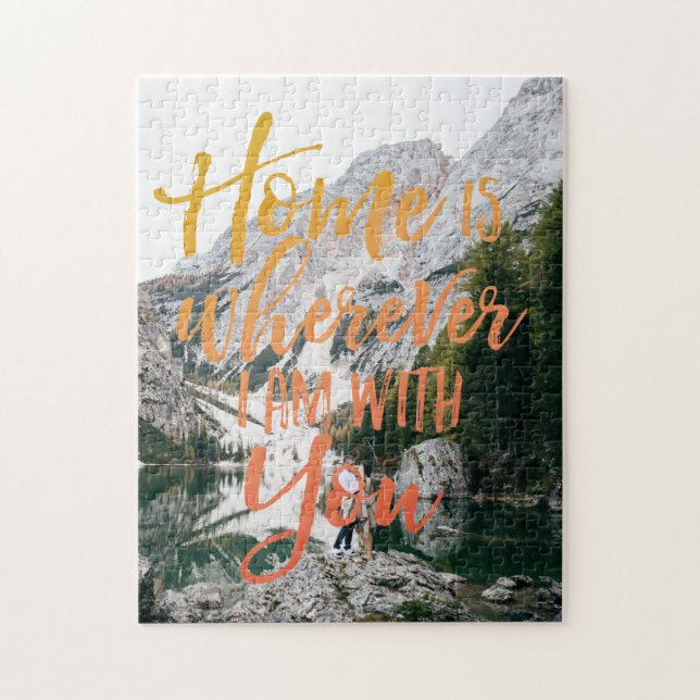 Home is Wherever I'm With You | Personalised Photo Jigsaw Puzzle (Vertical)