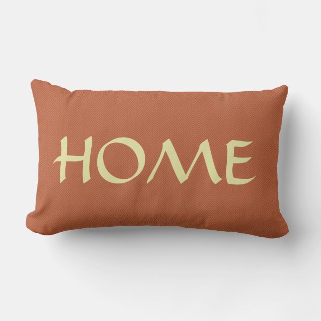 Home Jacquard Rusty Red Damask Lumbar Throw Pillow (Front)