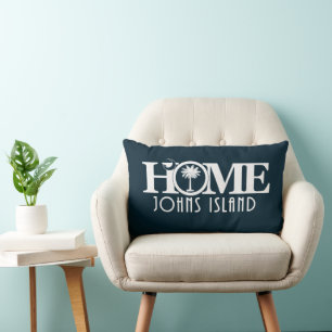 HOME Johns Island South Carolina House Flag Lumbar Cushion