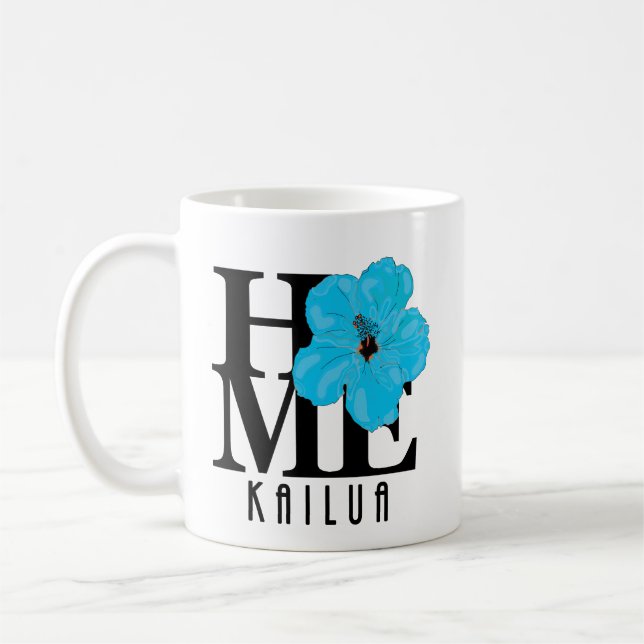 HOME Kailua Blue Hibiscus 11oz Coffee Mug (Left)