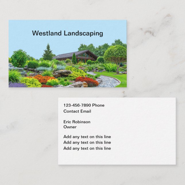 Home Landscaping Business Cards For A Landscaper (Front/Back)