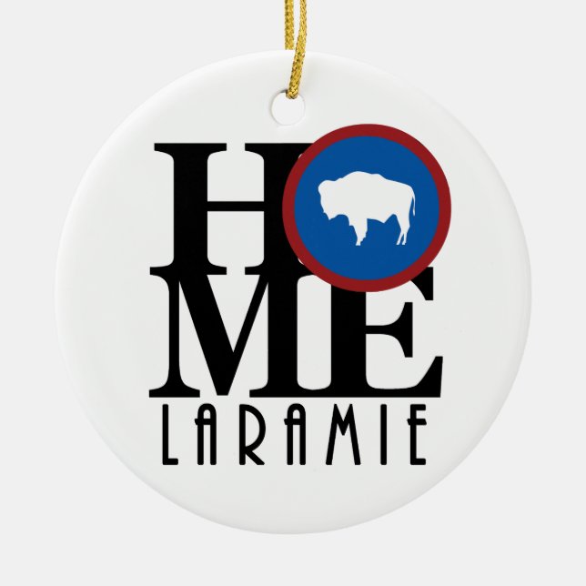 HOME Laramie Wyoming Ceramic Tree Decoration (Front)