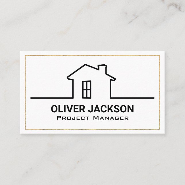 Home Line Drawing Illustration Business Card (Front)