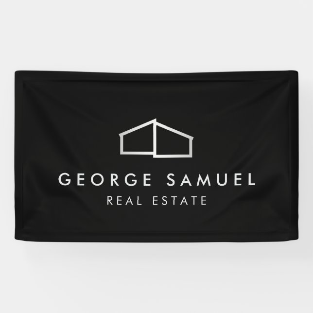 Home Logo Realtor Black & White  Banner (Horizontal)