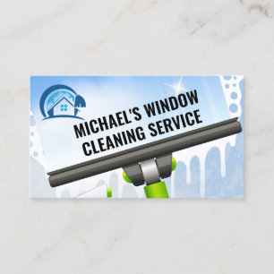 Home Logo Window Clean Squeegee Business Card