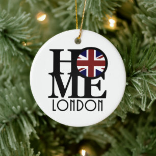 HOME London (UK flag) Ceramic Tree Decoration