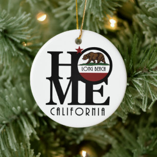 HOME Long Beach California Ceramic Tree Decoration