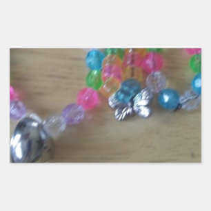 home made beaded braclets rectangular sticker
