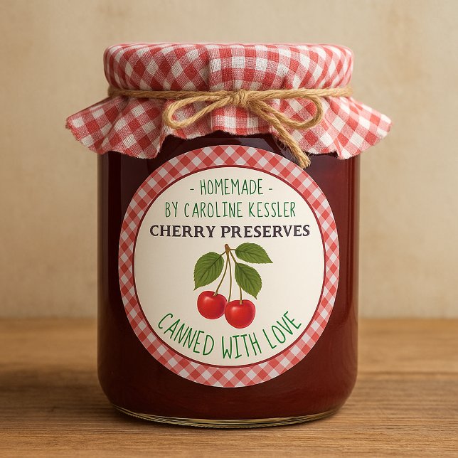 Home Made Cherry Preserves Canning Label Sheet (Creator Uploaded)