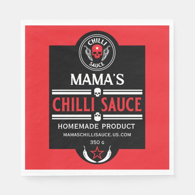 Home Made Chilli Sauce Napkin (Front)